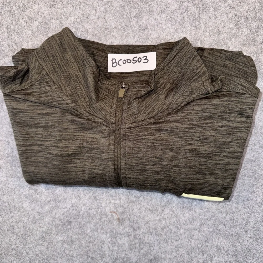 Hurley HFA23VMZ-07873 Quarter-Zip Pullover XL Heathered Green Performance Blend
